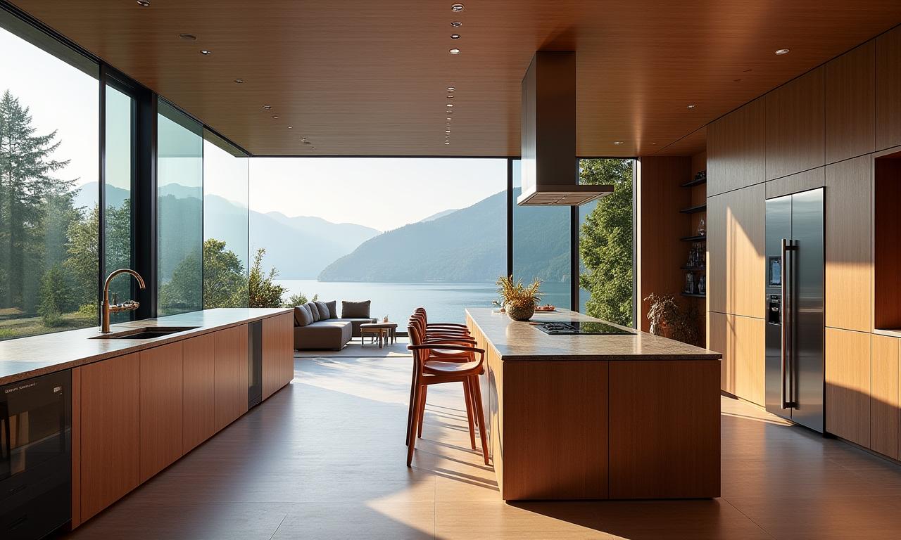 Cucina di lusso in una villa sul Lago di Como